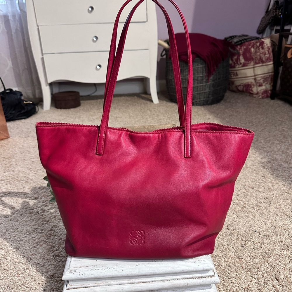 Loewe Vibrant Red Leather Tote - Picture 2 of 16